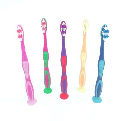 2019 hot sale home use toothbrush with suction bottom children toothbrush